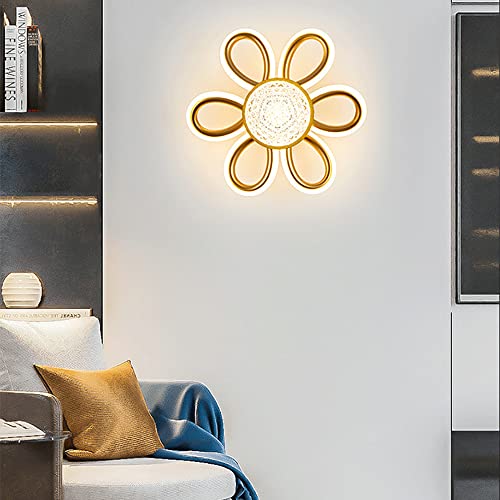 Lámpara de pared con forma de flor LED 27W estilo chino de metal 4