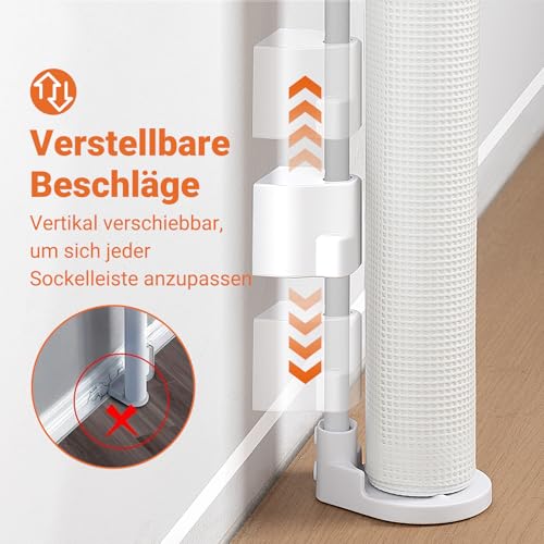 Ycozy 2026 Aufgerüstet Treppenschutzgitter 0-200cm Türschutzgitter Ausziehbar mit Stützstangen Treppenschutzrollo Einhändiges Öffnen Kinderschutzgitter Türgitter Baby Hunde Absperrgitter Treppengitter
