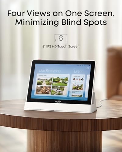 eufy Security eufy Smart Display E10, Smart Home Hub, 8" Control Panel, Compatible Devices, Four Views on One Screen, Instant Door Alerts, Daily Event Reports, One Tap Control