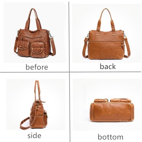 Image of Hobo Handbag and Purses for Women,Top Handle Satchel Purse Tote Shoulder Bags Faux Leather for Ladies