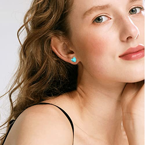 Cuoka 925 Sterling Silver Turquoise Earrings,I Love You to The Moon and Back Bracelet Set,Turquoise Jewelry Gift for Women Girls - Image 6