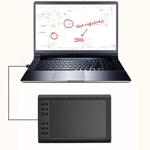 Tableta gráfica de dibujo, área activa grande de 10 x 6 pulgadas con lápiz sensible a presión de 8192 niveles y 12 teclas rápidas, mejora la productividad miniatura 3