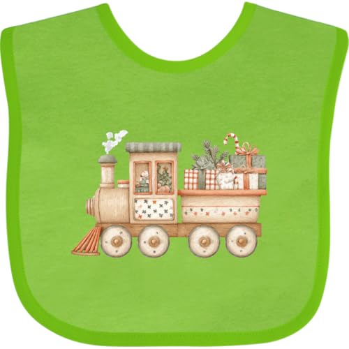 inktastic Cozy Winter Christmas Train Baby Bib