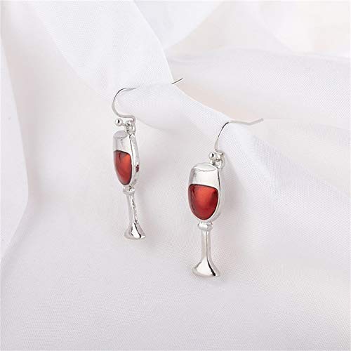 Red Wine Glass Dangle Earrings Dainty Unique Handmade Metal Earrings for Women Girls Jewelry3