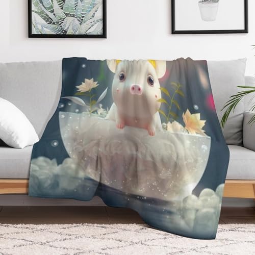 Couverture polaire cochon mignon, cadeau idéal pour lit et canapé doux - 3