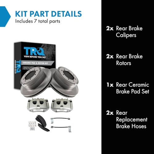 Image of TRQ Brake Pad & Rotor Kit Ceramic Compatible with 2017-2019 Ford F-350 Super Duty
