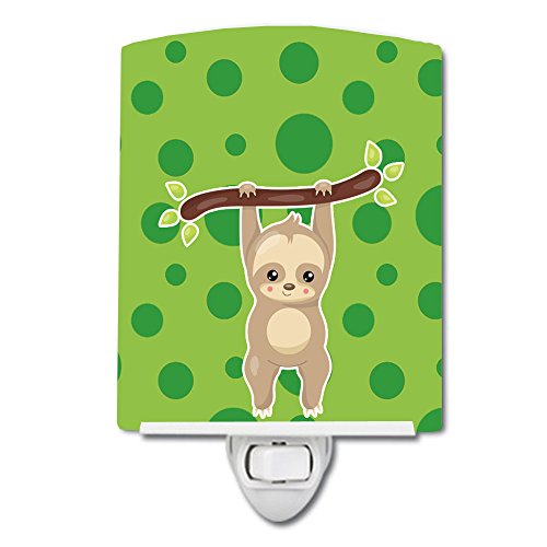 Caroline's Treasures BB9033CNL Sloth #2 Ceramic Night Light Compact, UL-Certified, Ideal for Bedroom, Bathroom, Nursery, Hallway, Kitchen, 6x4x3, Multicolor