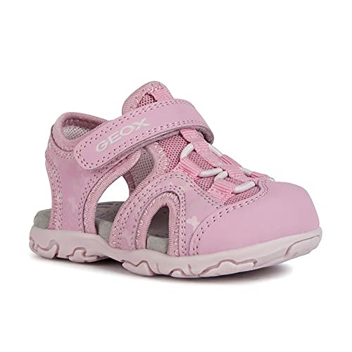 Geox B SANDAL FLAFFEE GIR, Sandalia para Bebé-Niñas, DK PINK, 27 EU