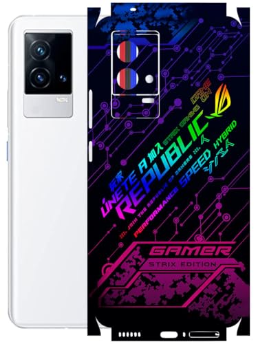 Image of AtOdds - Full Body Back Screen Guard Protector Film - Lamination Wrap Skin Sticker Compatible with IQOO 9 | Scratchproof Matte Finish (Gamer)