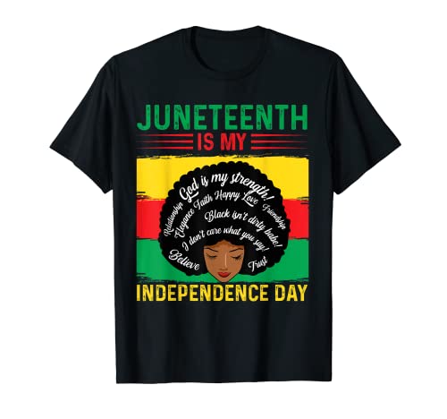 Juneteenth is my independence day black women black pride maglietta