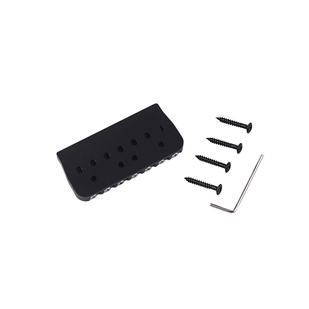 Alnicov Pont de selle à 7 cordes, pièce de rechange pour ponts rigides en métal pour guitare électrique (noir)