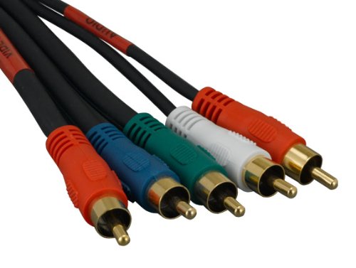 Cable Leader 5 RCA Male to 5 RCA Male Component Video + Audio Cable (25 Foot (1 Pack))