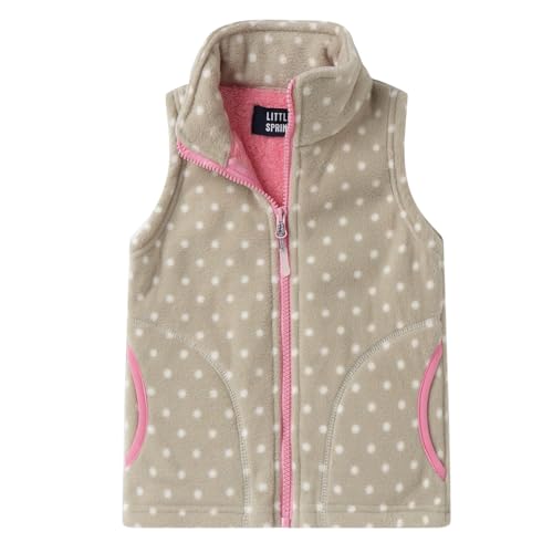 Image of LittleSpring Kids Fleece Vest with Fur Lined Zip Up Warm Thickening Winter Sleeveless Jacket