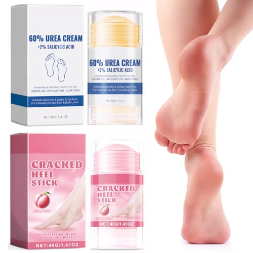 Fusspflege Creme 2 Stück Anti-Cracking Fußcreme Feuchtigkeitsspendend und Risshemmend Foot Cream Stick, Urea Repair Plus Fußcreme Zur Linderung Extrem Trockener und Rissiger Füße