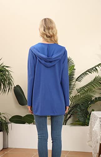 Image of VIISHOW Womens Lightweight Casual Hoodie Cardigans Open Front Waffle Knit Long Sleeve Outwear Coat with Pockets