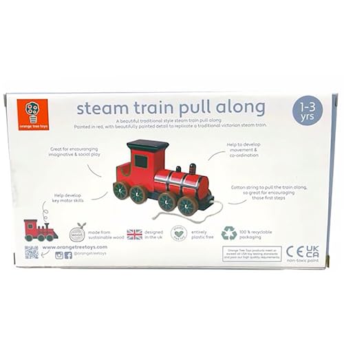 Image of Orange Tree Toys Steam Train Pull Along,