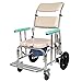 Sedia da toilette con ruote Sedia da doccia e sedile del water imbottito Sedia da trasporto Sedia da bagno per sedia a rotelle, Adatto per persone anziane, Donne in gravidanza, Disabili