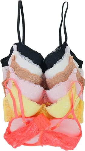 Image of ToBeInStyle Women's Pack of 6 Classic Style Underwire Supportive Padded Bras
