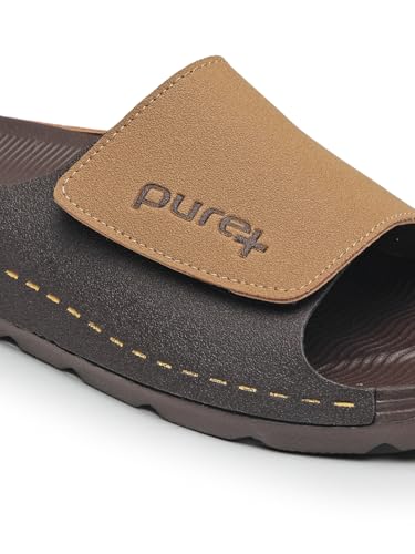 Image of URJO PURE Men's Sliders /Slippers Lightweight Super Flexible Arch Support Durable Anti Skid & Stylish Dailywear Sliders /Slippers for Men (URJO by Welcome)