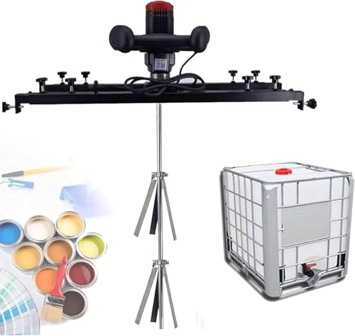 Power Mixer Pneumatic Agitator Clamp-On Drum Agitator Industrial-Grade Pneumatic Shaker Paint Stirring Tool，Electric Paint Mixer 3000W with Folding Propeller, Adjustable Telescopic Bracket 6