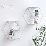 【Tamaño Información: Nombre: Nordic Line Hexagon Iron Decoración de pared Material: hierro forjado Peso: aproximadamente 400g Tamaño: aproximadamente 29 * 10 * 25.6cm / 11.42 * 3.94 * 10.08in