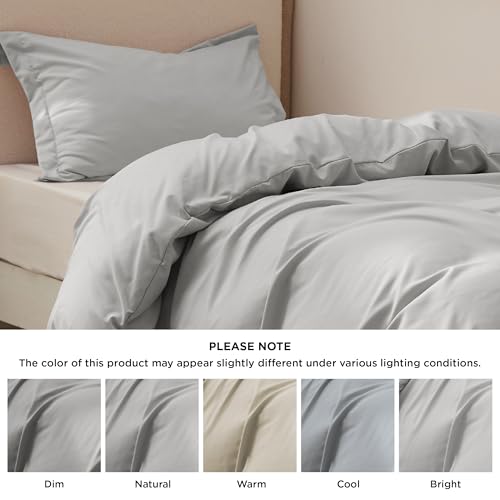 Image of Bedsure Twin /Twin XL Duvet Cover, Double Brushed Bedding Set, Silver Grey | For Kids & Adults, 68 inchx90 inch Comforter Cover, Hotel Luxury, All Season, Breathable, Easy Care, Lightweight, Zipper Closure