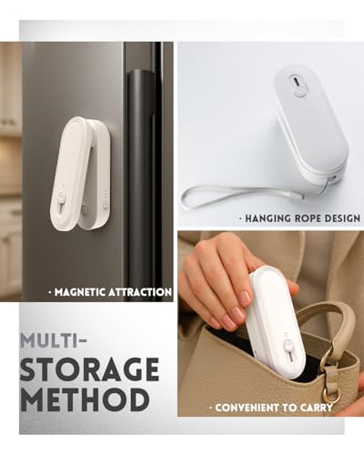 Mini Bag Sealer and Cutter, 1800mAh Rechargeable Chip Bag Sealer Handheld Heat Seal, 3 Heat Modes, Magnetic & Hanging Design, Portable Bag Sealing Machine for Heavy Duty Plastic Snack Cookie Bag