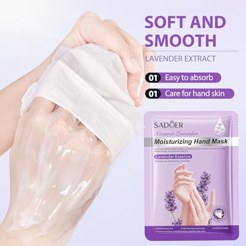 4 Paar Handpflege Handmaske, Pflegende Spendet Feuchtigkeit Hand Mask, Handpflege Handschuhe, Für Cracked Trockene Alternde Frauen und Männer Geschmeidig und Pflegt Sie（2 Milch & 2 Honig）