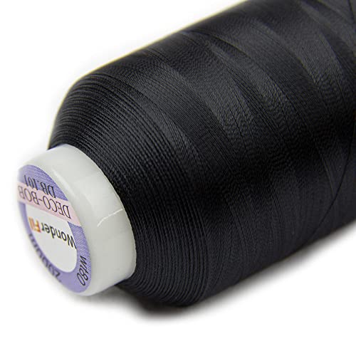 Hilo WonderFil DecoBob Black 2-ply Poliéster Algodón 80wt miniatura 2
