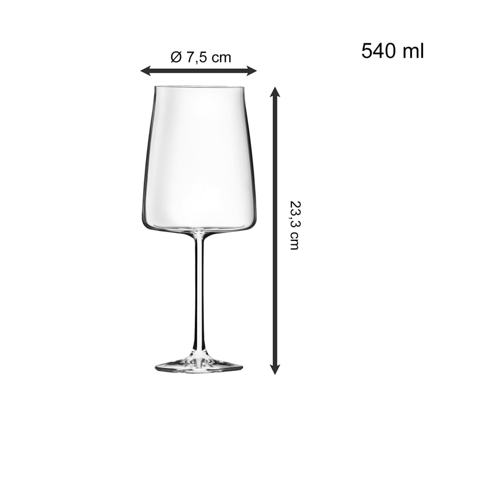 RCR Essential Calice Vino 55 cl Set 6 Pz In Vetro Cristallino