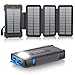 Solar Powerbank 26800 mAh, Powerbank USB-C 18W Schnellladung für iPhone Samsung und mehr, IPX7 wasserdichte Outdoor Externe Akkus mit Taschenlampen-Dauerlicht/SO... (Blau)