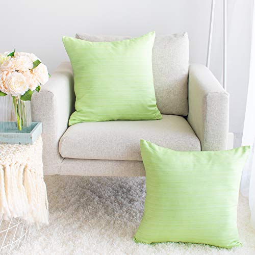 Image of The White Petals Light Green Throw Pillow Covers for Sofa, Couch & Bed (20x20 inch, Pack of 2)