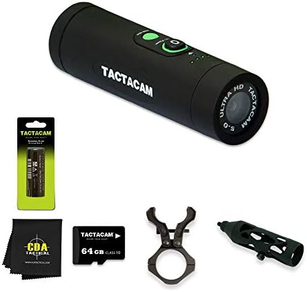 TACTACAM 5.0 Ultimate Hunter Package + Bow Stabilizer + Gun-Scope Mount + Extra Battery + Genuine 64 GB SD Card