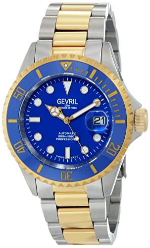 Gevril Men's Wall Street Stainless Steel Bracelet Watch, Two Toned SS/IPYG Bracelet