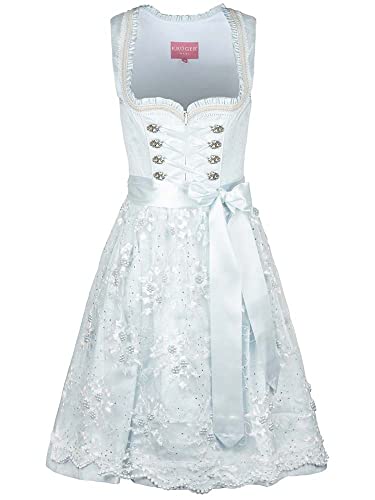 Krüger Dirndl Sunny hellblau | Ton-in-Ton schlicht elegant |...