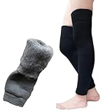 [kokoromeika] 日本製 王様の裏起毛 超極暖を超えた極暖 裏起毛 レッグウォーマー ロング ルームソックス レディース 暖かい 極暖 ブラック 就寝 (ブラック)