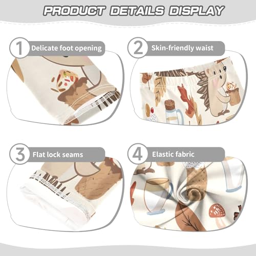 Bolaz Toddler Girls Leggings Printed Yoga Pants Leggings Hedgehog Cup for Kids3