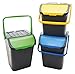 SF SAVINO FILIPPO Tris mastelli pattumiera contenitori componibili 3PZ x 28LT per Raccolta differenziata rifiuti bidoni Secchio Apertura con Blocco di Sicurezza antirandagismo