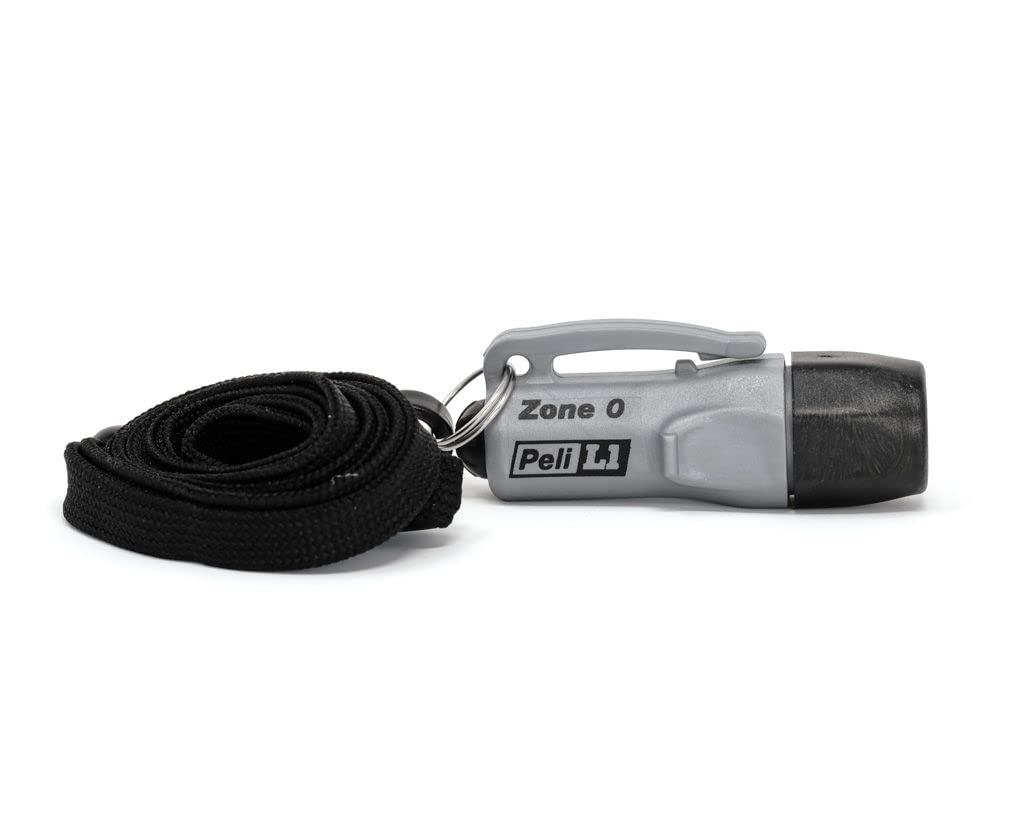 PELI 1930Z0 Práctica Linterna LED de Bolsillo con Certificado de Seguridad ATEX Zona 0, Bomberos y Uso Industrial, Resistente al Agua IPX4, Color: Gris