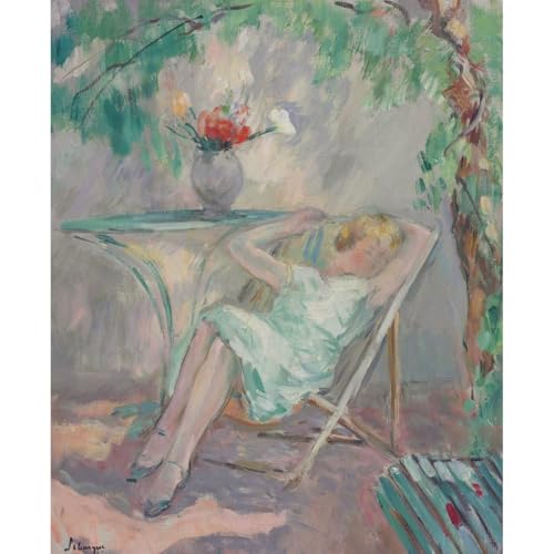 Poster roulé ARTICULOZY illustration femme au jardin grand format