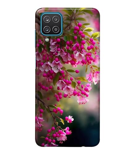 Image of Pink Floral Flowers Printed Hard Back Case Cover Compatible for Samsung Galaxy M32 4G (Multicolor) - D1662