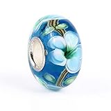 Light Blue Hawaii Murano Glass and Sterling Silver Bead Charm