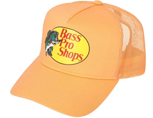 Bass Original Fishing Pro Trucker Hat Mesh Cap - Adjustable Snapback [Pastel Orange] 5