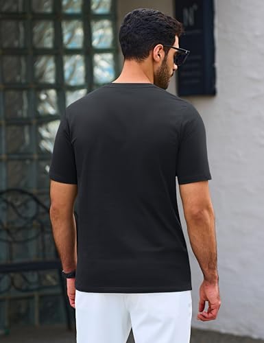 TACVASEN Men's Henley Shirts Short Sleeve Cotton Moisture Wicking T-Shirt Lightweight Casual 3 Button Tshirts4