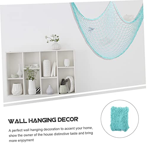 Filet de pêche décoratif vert pour masquer un mur vide style plage x2 - 3
