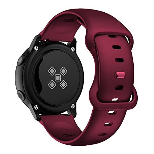 TOOLAIK Compatible with Samsung Active 2 Watch Band 40mm /44mm,Active Watch Band 40mm, 20mm Silicone Watch Bands for Women Men,for Samsung Galaxy Watch Band 42mm/Galaxy Watch 3 41mm Band (Wine red) - image 2