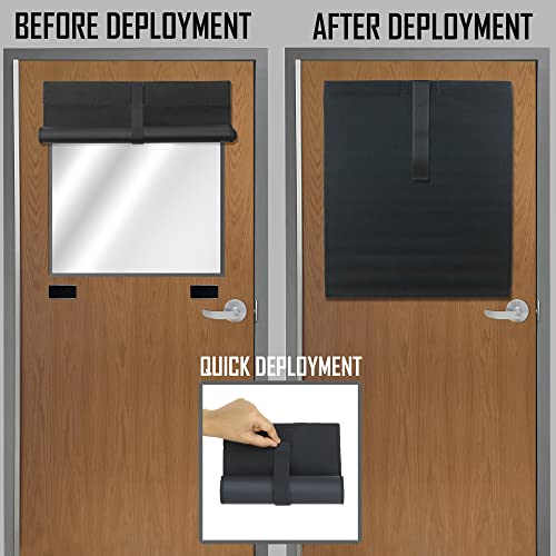 Image of ALP Lockdown Shades for Classroom Window & Door Coverings for School Safety in Traditional Fabric. Patented Blackout Design for Lockdowns. Custom & Standard Sizes. Made in USA (Polyester, 8 inch x 36 inch)