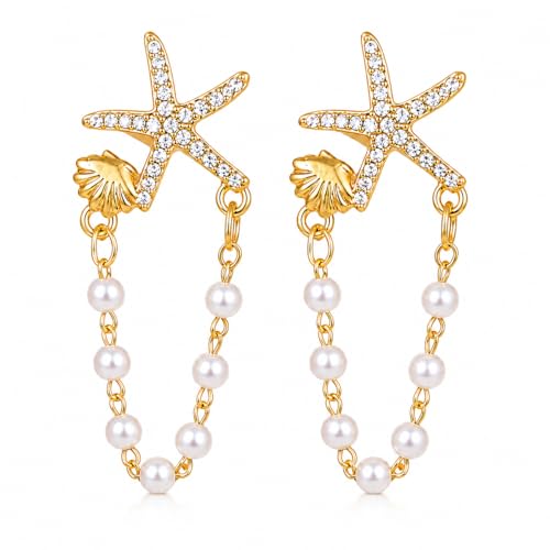 Bijoux d'été coquillages et pendantes étoile de mer pour robe océanique