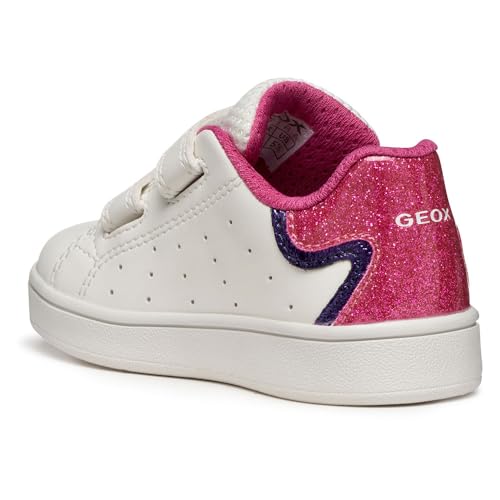 Geox Baby-Mädchen B ECLYPER Girl Sneaker, White/Fuchsia, 21 EU