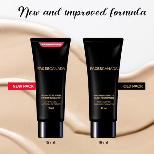 FACESCANADA Weightless Matte Finish Foundation - Ivory, 15ml | Lightweight | Natural Finish | Anti-Ageing | Non-Clog Pores | Enriched With Olive Seed Oil, Grape Extract, Shea... - Image 6